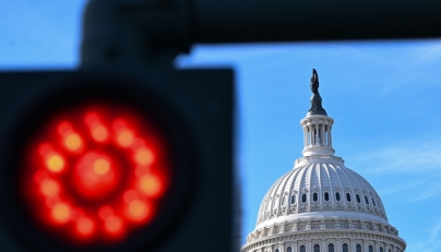 A view of the US Capitol building on the third day of the US government shutdown in Washington, DC, on October 3, 2025. (Photo by Alex Wroblewski / AFP)
