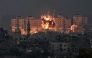 (Files) A fireball erupts during Israeli bombardment in the northern Gaza Strip on October 14, 2023. (Photo by Aris Messinis / AFP)