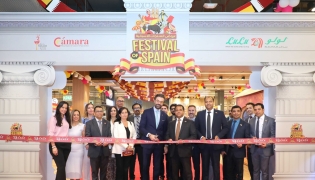 Ambassador of Spain to Qatar H E Dr. Álvaro Renedo Zalba and Director of LuLu Group International Dr. Mohamed Althaf with other officials at the inauguration ceremony.
