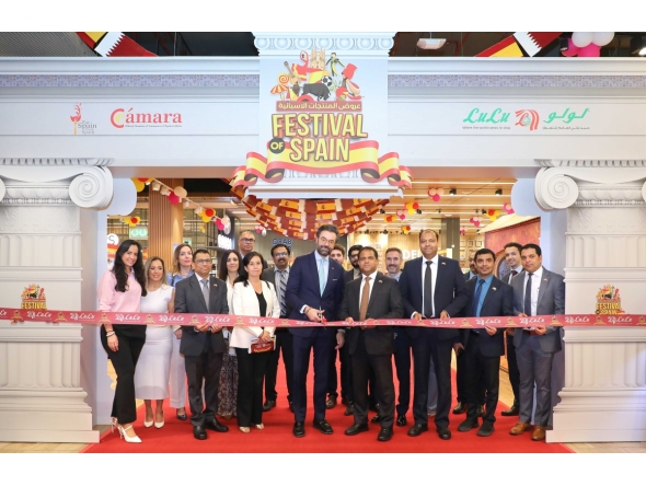 Ambassador of Spain to Qatar H E Dr. Álvaro Renedo Zalba and Director of LuLu Group International Dr. Mohamed Althaf with other officials at the inauguration ceremony.