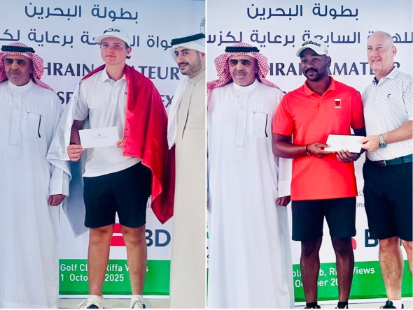 Daniel Sokolov (left) secured second place while Saleh Al Kaabi finished third in the event.