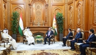 Minister of State for Foreign Trade Affairs, H E Dr. Ahmed bin Mohammed Al-Sayed with President of the Republic of Tajikistan, H E Emomali Rahmon and other officials during the meeting.