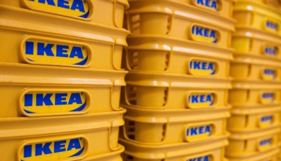This file photograph taken on May 11, 2023, shows Ikea shopping carts in an Ikea store in Paris. Photo by JOEL SAGET / AFP