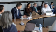 Canada’s Minister of Artificial Intelligence and Digital Innovation H E Evan Solomon; CEO of Qatar Foundation, Yousif Al-Naama; and others at the roundtable. 
