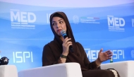 UAE's Minister of State for International Cooperation H E Reem Al Hashimy speaking at the Mediterranean Dialogues Conference in Italy. 