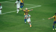 Al Ahli Saudi FC's Enzo Millot celebrates after scoring a goal.