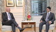 Qatar Central Bank (QCB) Governor, H E Sheikh Bandar bin Mohammed bin Saoud Al-Thani with Chairman of the Goldman Sachs Group, David Solomon in New York