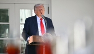 US President Donald Trump speaks during a 
