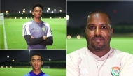 Clockwise from top left: Goalkeeper Jassim Al Hammadi; Assistant coach and former UAE player Nawaf Mubarak; and UAE player Abdulrahman Al Awani 