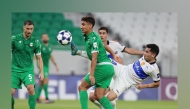 Action during the AFC Champions League Two Group B clash between Al Ahli and FK Arkadag at  Al Thumama Stadium yesterday. 