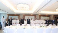 QBA Chairman Sheikh Faisal bin Qassim Al Thani, Chairman of France-Qatar Business Council at MEDEF Arnaud Piéton, French Ambassador to Qatar H E Arnaud Pescheux with other officials during the meeting.
