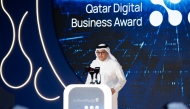 Minister of Communications and Information Technology, H E Mohammed bin Ali Al Mannai addressing the event. 