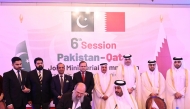 Minister of Commerce and Industry, H E Sheikh Faisal bin Thani bin Faisal Al Thani and Minister of Commerce of Pakistan, H E Jam Kamal Khan, with senior officials and representatives from both countries.