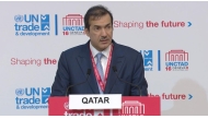 Minister of State for Foreign Trade Affairs, H E Dr. Ahmed bin Mohammed Al-Sayed during the participation of UNCTAD16. 
