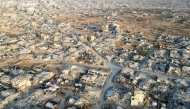 This aerial picture shows destroyed buildings in Gaza City's Al-Remal neighbourhood on October 23, 2025. (Photo by AFP)