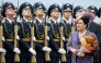 (Files) Thai Queen Sirikit reviews the honour guard upon arriving in Moscow on July 2, 2007. (Photo by Alexander Nemenov / AFP)