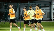 Al Sadd players attend a training session ahead of Qatar Clasico