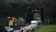 Network rail engineers' vehicles are pictured near to where an Avanti West Coast train, travelling from Glasgow to London Euston sation, derailed, near Shap, north west England on November 3, 2025. Photo by Paul ELLIS / AFP