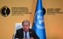 UN Secretary-General Antonio Guterres attends a press conference during the United Nations' Second World Summit for Social Development in Doha on November 4, 2025. (Photo by Mahmud Hams / AFP)