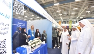 President of UDST Dr. Salem Al-Naemi touring the fair along with Chairman of the UDST’s Board of Trustees  H E Dr. Mohammed Saleh Al-Sada and Vice-Chair of UDST’s Board of Trustees and Managing Director and CEO of Qatar Petrochemical Company Dr. Mohammed Yousef Al-Mulla.