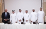 Qatari Gulf Classic Car Association officials at the press conference.