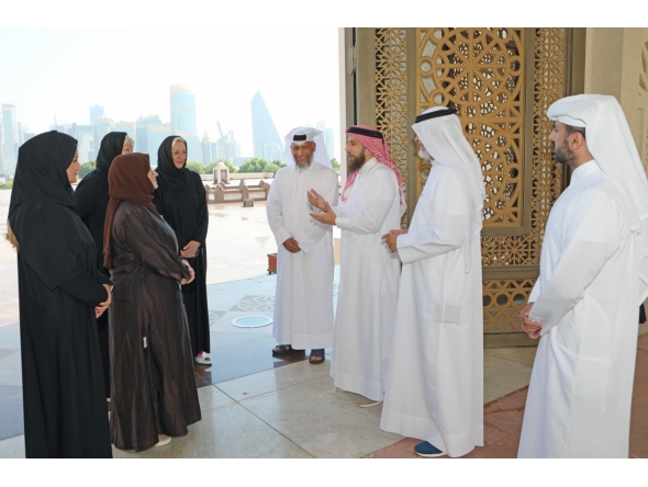 First Lady of Hungary H E Zsuzsanna Nagy and the accompanying delegation visiting the Imam Muhammad bin Abdulwahhab Mosque.