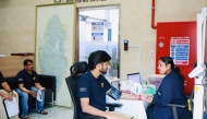 Gulf Laboratories employees donating blood during the campaign. 