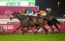 Jockey James Doyle guides Dark Trooper to victory in the Barzan Cup feature race at Al Rayyan Racecourse yesterday. PICS: Juhaim/QREC