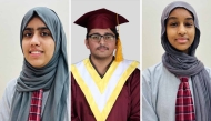 From left: Areeba Naeem, Hasaan Junaid Kasmani, and Nour Khalid Mohammed Saeed