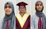 From left: Areeba Naeem, Hasaan Junaid Kasmani, and Nour Khalid Mohammed Saeed