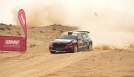 QMMF Team driver Abdulaziz Al Kuwari and Italian navigator Giovanni Bernacchini in their Skoda Fabia Rally2.