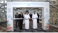 Minister of Environment and Climate Change H E Dr. Abdullah bin Abdulaziz bin Turki Al Subaie inaugurating the student project exhibition yesterday. 