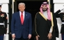 US President Donald Trump greets Crown Prince and Prime Minister of the Kingdom of Saudi Arabia Mohammed bin Salman on the South Lawn at the White House in Washington, DC on November 18, 2025. Photo by Saul Loeb / AFP