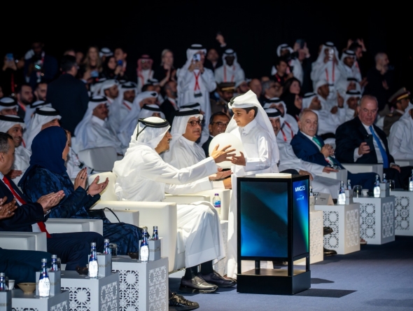 Prime Minister and Minister of Foreign Affairs H E Sheikh Mohammed bin Abdulrahman bin Jassim Al Thani inaugurating MWC Doha 2025 at DECC yesterday.