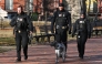 Secret Service uniformed division officers patrol in Lafayette Square across from the White House, in Washington, DC on November 27, 2025. Two National Guard troops were shot November 26 in a 