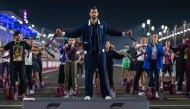 Serbian tennis star Novak Djokovic leads a movement session at the Lusail International Circuit track yesterday. AFP