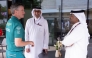 Andy Stevenson, Sporting Director of Aston Martin with LIC and QMMF President Abdulrahman bin Abdullatif Al-Mannai and LIC CEO Abdulaziz Ali Al Mohannadi