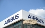 (FILES) The logo of Aerospace company Airbus is displayed at the Pavillon Airbus during the 55th edition of the International Paris Air Show at the Paris Bourget Airport, in Le Bourget, suburb of Paris on June 17, 2025. (Photo by Bertrand GUAY / AFP)