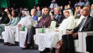 Chairperson of Qatar Foundation H H Sheikha Moza bint Nasser; Minister of Public Health H E Mansoor bin Ebrahim bin Saad Al Mahmoud, officials and participants during the opening of the Precision Medicine and the Future of Genomics Summit yesterday. 