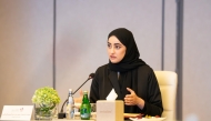 Undersecretary of the Ministry of Labour H E Sheikha Najwa bint Abdulrahman Al-Thani addressing the meeting.