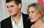 British actress Kate Winslet and her son US-English actor and writer Joe Anders pose on the red carpet upon arrival to attend the world premiere of the film 