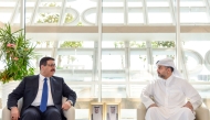 QFZ CEO Sheikh Mohammed bin Hamad bin Faisal Al-Thani and Minister of Trade in the Republic of Iraq during the meeting.