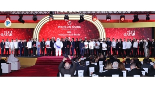 Winners with officials at the Michelin Guide Award. Pic: Salim Matramkot/ The Peninsula
