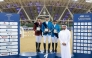 Longines Hathab Event Director Abdullah Al Marri presented the trophies to the Diamond Tour podium winners, Khalid Mohammed Al Emadi, Hamad Nasser Al Qadi and Faleh Suwead Al Ajami.