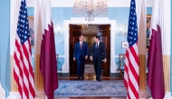 Prime Minister and Minister of Foreign Affairs H E Sheikh Mohammed bin Abdulrahman bin Jassim Al-Thani meeting Secretary of State of the United States of America H E Marco Rubio yesterday.