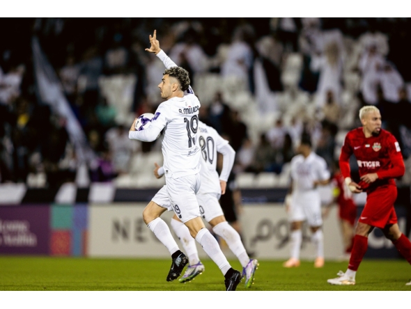 Al Sadd's Rafa Mujica celebrates. 