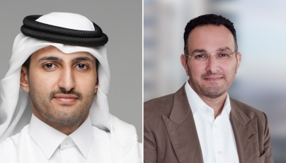Invest Qatar CEO Sheikh Ali Alwaleed Al-Thani (left) and VoPay CEO and Founder Hamed Arbabi.