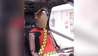 Federal officials unveiled THOR-05F, the first female-specific crash test dummy, in November. Photo credit: National Highway Traffic Safety Administration
