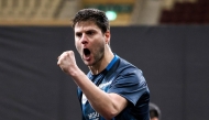 Germany’s Dimitrij Ovtcharov celebrates his win over top seed Lin Shidong of China.