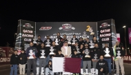 QRC General Manager Sheikh Jabor bin Khalid Al Thani honoured the podium winners of the Arabian Drag Racing League Round 2. 